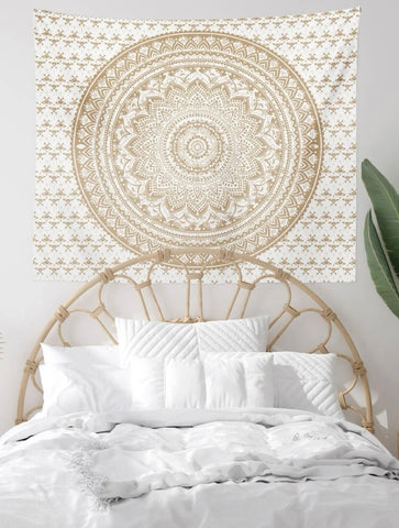 Cream Mandala Tapestry