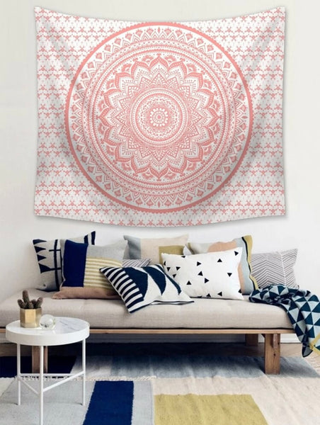 Pink Mandala Tapestry