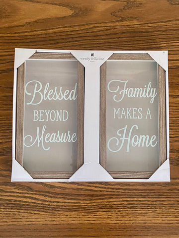 2 pack Glass Wall Plaque